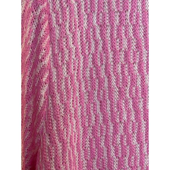 Chelsea & Theodore Lightweight Knit Sweater Pink & White *New* Size Large - Picture 4 of 7